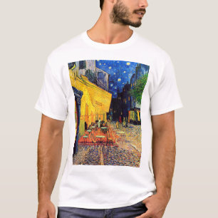 フィンセント・ファン・ゴッホ - 夜のカフェテラス ファインアート Tシャツ