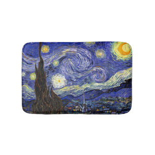 フィンセント・ファン・ゴッホ - 星月夜 ファインアート バスマット