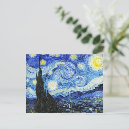 フィンセント・ファン・ゴッホ 「星月夜」 絵画 シーズンポストカード (スタンド正面)