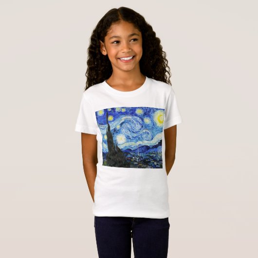 フィンセント・ファン・ゴッホ「星月夜」 Tシャツ (正面フル)