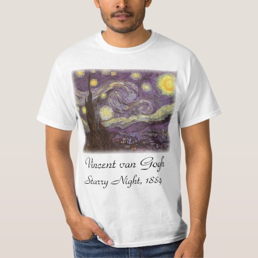 フィンセント・ファン・ゴッホ - 星空 Tシャツ (正面)