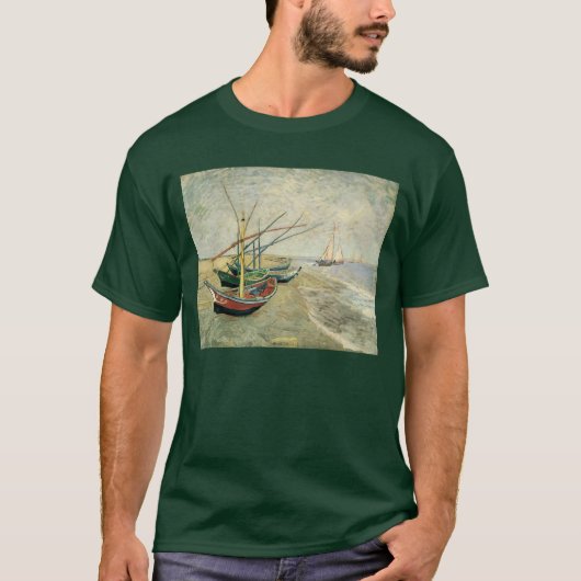 フィンセント・ファン・ゴッホ - 海辺の漁船 Tシャツ (正面)