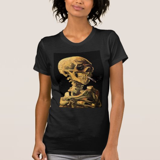 フィンセント・ファン・ゴッホ - 燃える煙草の骸骨 Tシャツ (正面)