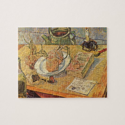 フィンセント・ファン・ゴッホ - 絵描きの机のある静物画 ジグソーパズル (横)