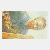 フィンセント・ファン・ゴッホ - 絵架の前の自画像 長方形シール (正面)