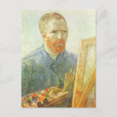フィンセント・ファン・ゴッホ - 絵画台の前の自画像 ポストカード (正面)