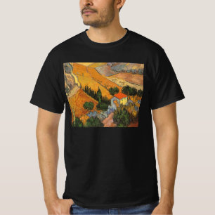 フィンセント・ファン・ゴッホ - �耕す農夫のある谷間 Tシャツ