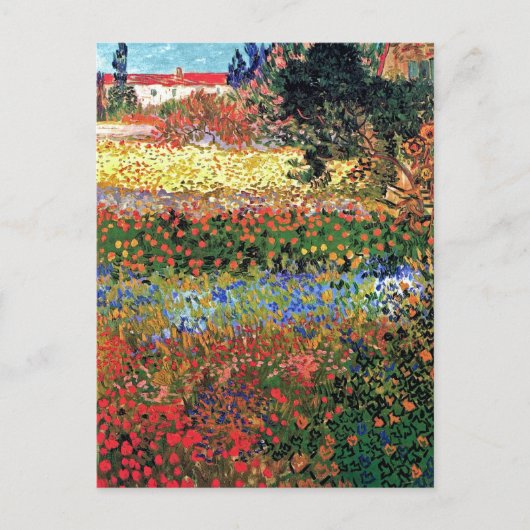 フィンセント・ファン・ゴッホ - 花咲く庭園 ファインアート ポストカード (正面)