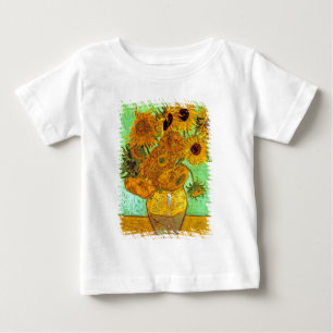 フィンセント・ファン・ゴッホ - 花瓶に十二本のひまわり ベビーTシャツ