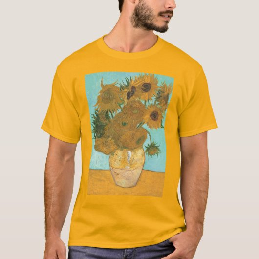 フィンセント・ファン・ゴッホ - 花瓶に十二本のひまわり Tシャツ (正面)