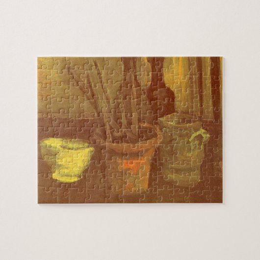 フィンセント・ファン・ゴッホ - 花瓶の画筆の静物画 ジグソーパズル (横)