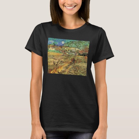 フィンセント・ファン・ゴッホ - 農民のいる囲まれた麦畑 Tシャツ (正面)