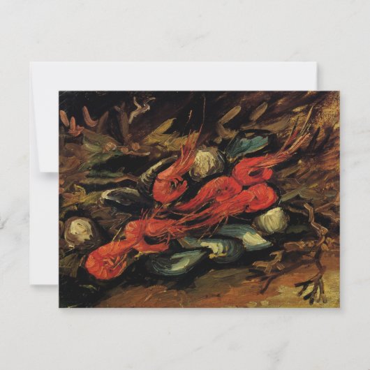 フィンセント・ファン・ゴッホ - 静物画 ムール貝とエビ (正面)