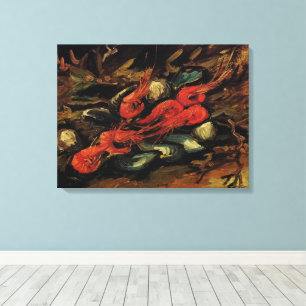 フィンセント・ファン・ゴッホ - 静物画 ムール貝とエビ キャンバスプリント
