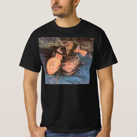 フィンセント・ファン・ゴッホ - 靴のペアの静物画 Tシャツ (正面)