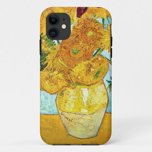 フィンセント・ファン・ゴッホ- 12のヒマワリiPhone5が付いているつぼ Case-Mate iPhoneケース (裏面)