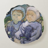 フィンセント・ファン・ゴッホ| 2人の小さな女の子1890年 ラウンドクッション (裏面)