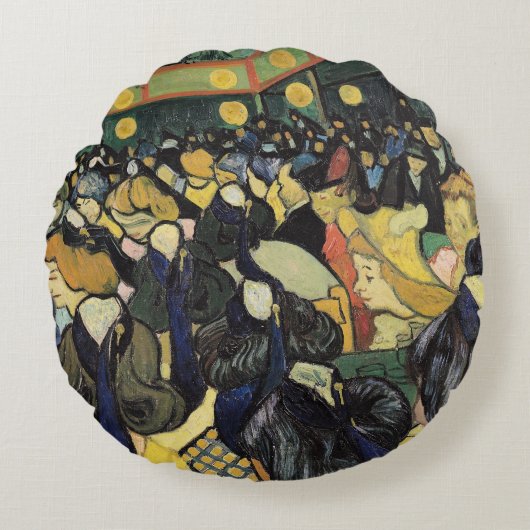 フィンセント・ファン・ゴッホ| Arles 1888年のダンスホール ラウンドクッション (正面)