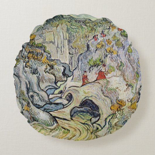 フィンセント・ファン・ゴッホ| Peyrouletsの峡谷 ラウンドクッション (正面)