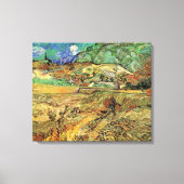 フィンセント・ヴァン・ゴッホによって囲まれた小麦畑w農夫 キャンバスプリント (正面)