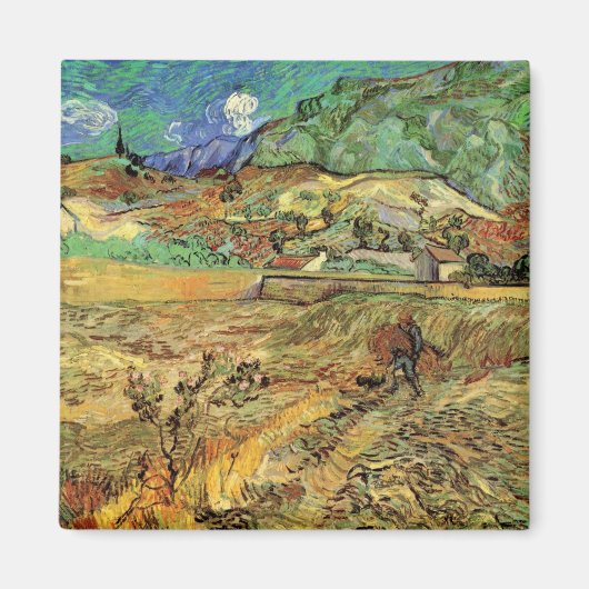 フィンセント・ヴァン・ゴッホによって囲まれた小麦畑w農夫 マグネット (正面)