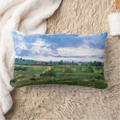 フィンセント・ヴァン・ゴッホによるヘイヤックと小麦畑 ランバークッション (ブランケット)