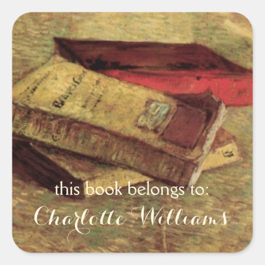 フィンセント・ヴァン・ゴッホによる三冊の本で静物詩 スクエアシール (正面)