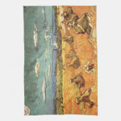 フィンセント・ヴァン・ゴッホによる刈り取り機と小麦の積み重ね キッチンタオル (縦)