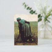 フィンセント・ヴァン・ゴッホによる農夫の女性の発掘 ポストカード (スタンド正面)