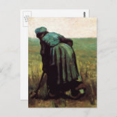 フィンセント・ヴァン・ゴッホによる農夫の女性の発掘 ポストカード (正面/裏面)