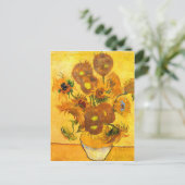 フィンセント・ヴァン・ゴッホによる15のヒマワリの花瓶 ポストカード (スタンド正面)
