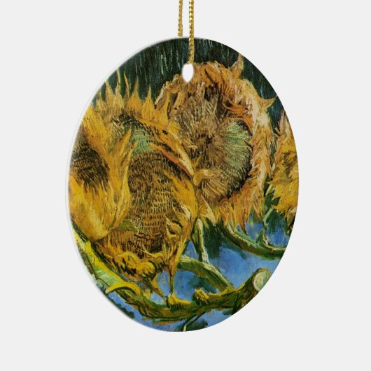 フィンセント・ヴァン・ゴッホによる4つのカットヒマワリ セラミックオーナメント (右)