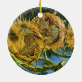 フィンセント・ヴァン・ゴッホによる4つのカットヒマワリ セラミックオーナメント (裏面)
