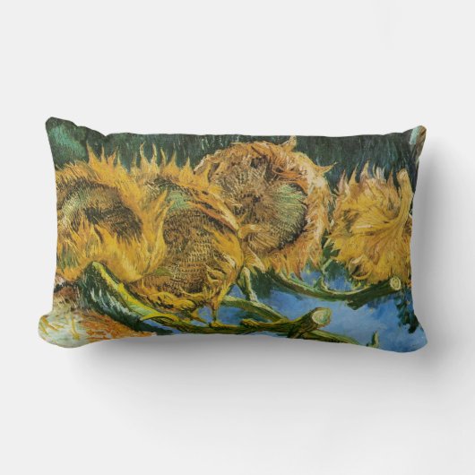 フィンセント・ヴァン・ゴッホによる4つのカットヒマワリ ランバークッション (正面)