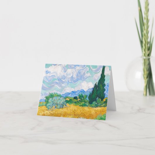 フィンセント・ヴァン・ゴッホのサイプレス付き小麦畑 サンキューカード (正面)