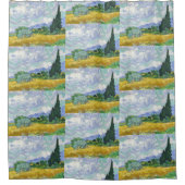 フィンセント・ヴァン・ゴッホのサイプレス付き小麦畑 シャワーカーテン (正面)