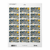 フィンセント・ヴァン・ゴッホの後の星空の夜の再描画 ラベル (フルシート)