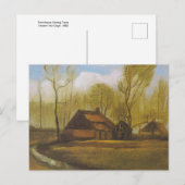 フィンセント・ヴァン・ゴッホの木々の間の農家, 1883ポー ポストカード (正面/裏面)