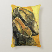 フィンセント・ヴァン・ゴッホの革の下駄のペア アクセントクッション (正面(垂直))