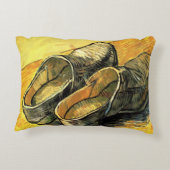 フィンセント・ヴァン・ゴッホの革の下駄のペア アクセントクッション (裏面)