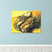 フィンセント・ヴァン・ゴッホの革の下駄のペア キャンバスプリント (インサイチュ (ウッドフロア))