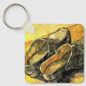 フィンセント・ヴァン・ゴッホの革の下駄のペア キーホルダー (正面)