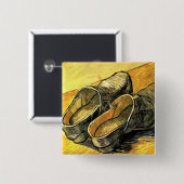 フィンセント・ヴァン・ゴッホの革の下駄のペア 缶バッジ (正面&裏面)