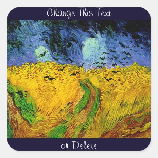フィンセント・ヴァン・ゴッホクロースの小麦畑 スクエアシール (正面)