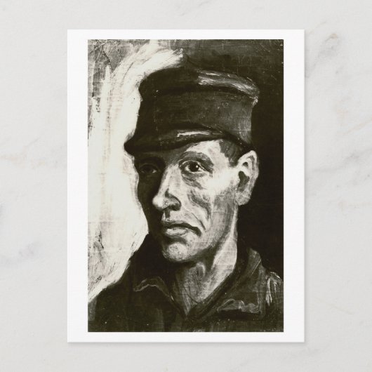 フィンセント・ヴァン・ゴッホ・キャップを持つ農民主の頭 ポストカード (正面)