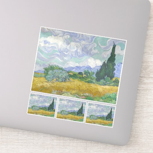 フィンセント・ヴァン・ゴッホ、サイプレス付き小麦畑 シール (詳細)