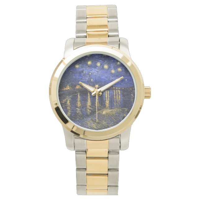 フィンセント・ヴァン・ゴッホ・スター・ナイト・オーバー・ザ・ローネ 腕時計 (正面)