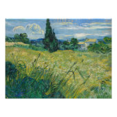 フィンセント・ヴァン・ゴッホ、ヒノキと緑の小麦畑 フォトプリント            (正面)