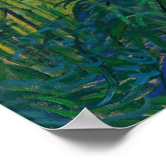 フィンセント・ヴァン・ゴッホ、ヒノキと緑の小麦畑 ポスター (角)
