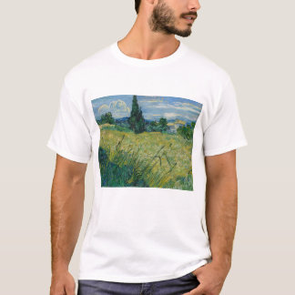 フィンセント・ヴァン・ゴッホ、ヒノキと緑の小麦畑 Tシャツ